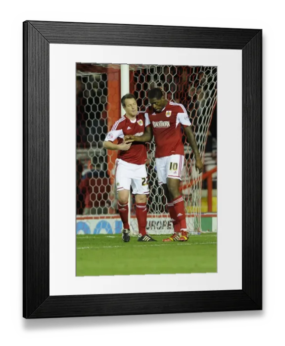 Framed Print : Bristol City: Jay Emmanuel-Thomas Scores and Celebrates with Nicky Shorey (2013) Framed Print : Bristol City: Jay Emmanuel-Thomas Scores and Celebrates with Nicky Shorey (2013)