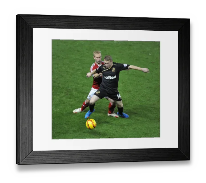 Framed Print : Bristol City vs Crawley Town: A Battle for Ball Possession