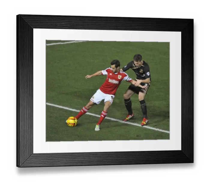 Framed Print : Bristol City's Sam Baldock Shields the Ball in Intense Football Action Framed Print : Bristol City's Sam Baldock Shields the Ball in Intense Football Action