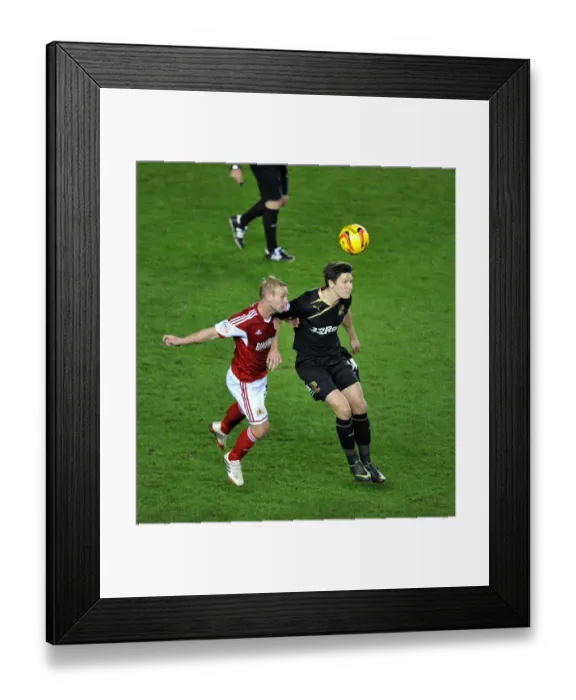 Framed Print : Battling for Supremacy: Simon Gillett vs. Josh Simpson in Cardiff City vs. Swansea City Football Match Framed Print : Battling for Supremacy: Simon Gillett vs. Josh Simpson in Cardiff City vs. Swansea City Football Match