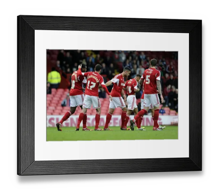Framed Print : Bristol City Celebrates: Jay Emmanuel-Thomas Scores in FA Cup Win vs. Dagenham and Redbridge