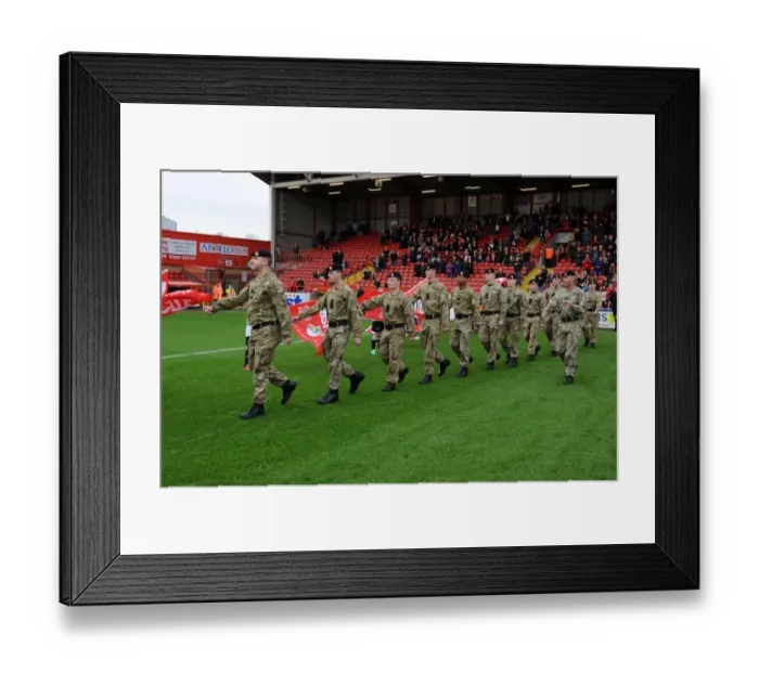 Framed Print : Soldiers Lead Out Bristol City and Dagenham & Redbridge in FA Cup Match, 09 / 11 / 2013 Framed Print : Soldiers Lead Out Bristol City and Dagenham & Redbridge in FA Cup Match, 09 / 11 / 2013