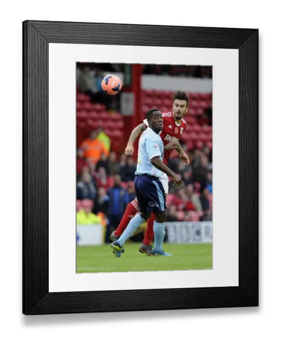Framed Print : Marlon Pack Wins a Header for Bristol City in FA Cup Clash against Dagenham and Redbridge