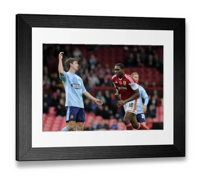 Framed Print : Bristol City's Jay Emmanuel-Thomas Scores Game-Winning Goal in FA Cup Framed Print : Bristol City's Jay Emmanuel-Thomas Scores Game-Winning Goal in FA Cup