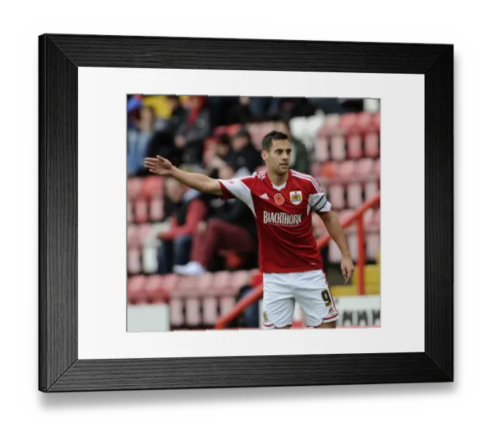 Framed Print : Bristol City's Sam Baldock in Action during FA Cup First Round at Ashton Gate