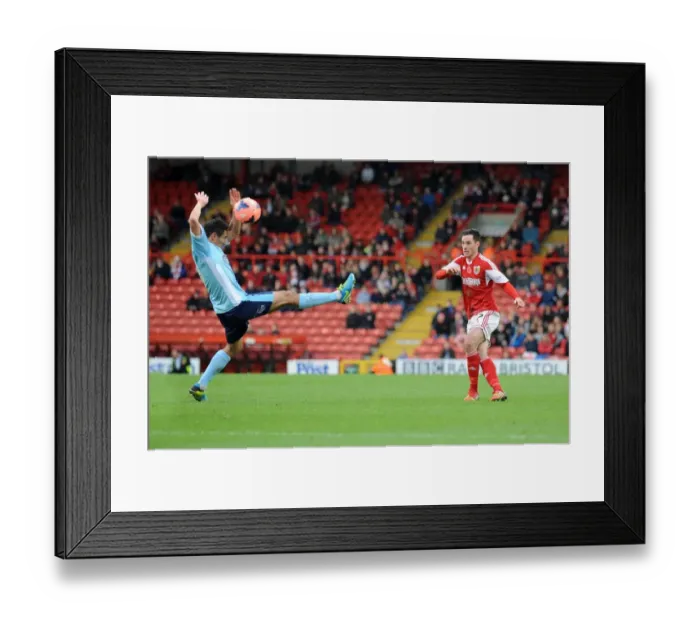 Framed Print : FA Cup Upset: Dagenham Defender Handballs Greg Cunningham's Cross (Bristol City vs Dagenham and Redbridge) Framed Print : FA Cup Upset: Dagenham Defender Handballs Greg Cunningham's Cross (Bristol City vs Dagenham and Redbridge)