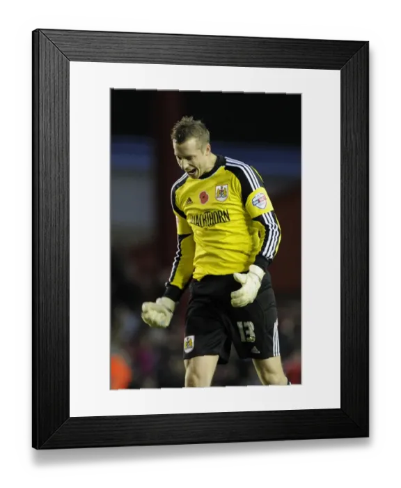 Framed Print : Bristol City's FA Cup Upset: Elliott Parish and Jay Emmanuel-Thomas Celebrate Historic Goal