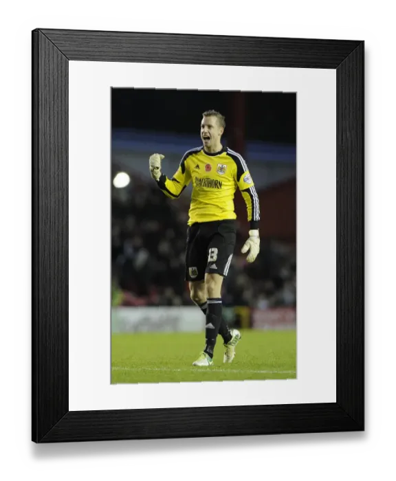 Framed Print : Bristol City's FA Cup Upset: Historic Goal Celebration by Elliott Parish and Jay Emmanuel-Thomas