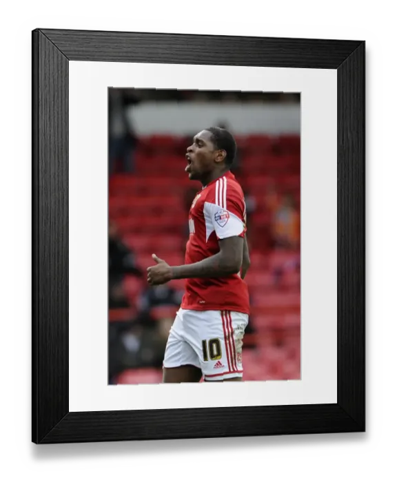 Framed Print : Bristol City's Jay Emmanuel-Thomas Scores Dramatic FA Cup Goal: Euphoric Celebration at Ashton Gate