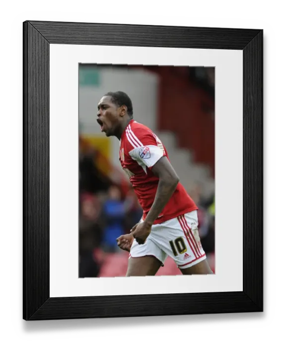 Framed Print : Bristol City's Jay Emmanuel-Thomas Scores First Goal Against Dagenham and Redbridge in FA Cup (Nov 2013)
