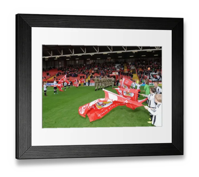 Framed Print : Soldiers Lead Out Bristol City in FA Cup Match against Dagenham and Redbridge, 2013 Framed Print : Soldiers Lead Out Bristol City in FA Cup Match against Dagenham and Redbridge, 2013