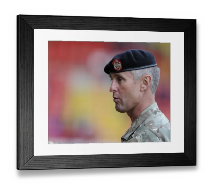 Framed Print : FA Cup Atmosphere: Soldier's Presence at Ashton Gate Framed Print : FA Cup Atmosphere: Soldier's Presence at Ashton Gate