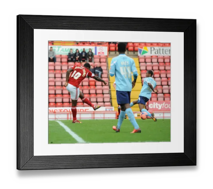 Framed Print : Jay Emmanuel-Thomas Scores the FA Cup Upset: Bristol City's Victory Over Dagenham and Redbridge