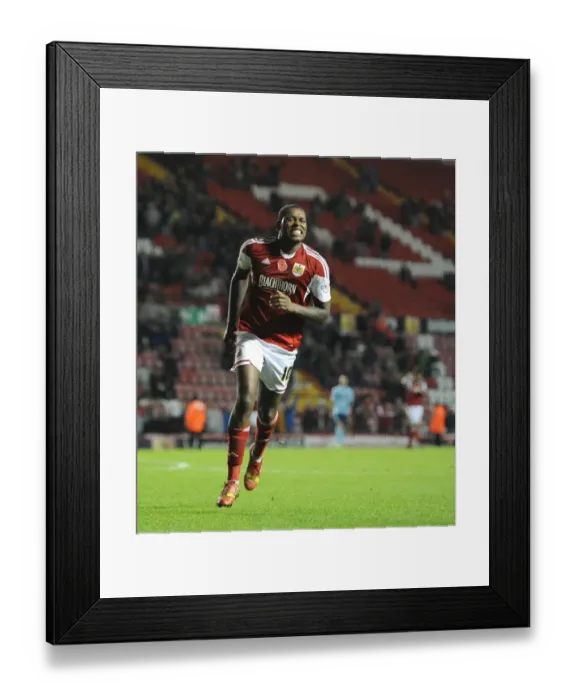 Framed Print : Bristol City's Jay Emmanuel-Thomas Scores Second Goal vs Dagenham and Redbridge in FA Cup