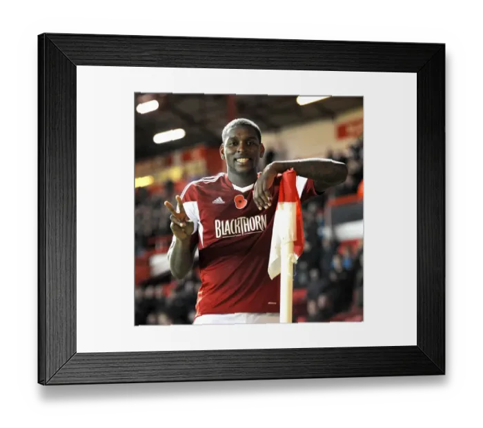 Framed Print : Bristol City's Jay Emmanuel-Thomas Scores Double: FA Cup Victory Over Dagenham and Redbridge Framed Print : Bristol City's Jay Emmanuel-Thomas Scores Double: FA Cup Victory Over Dagenham and Redbridge