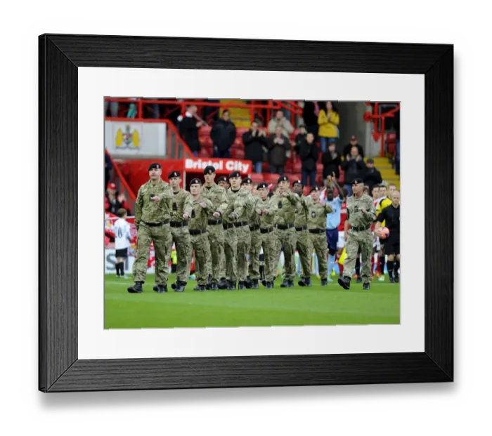 Framed Print : Soldiers Lead Bristol City Out in FA Cup Match against Dagenham and Redbridge Framed Print : Soldiers Lead Bristol City Out in FA Cup Match against Dagenham and Redbridge