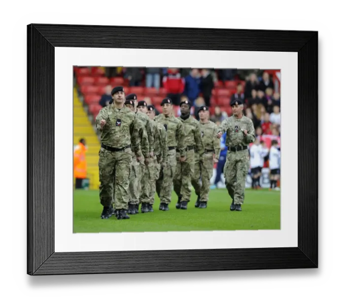 Framed Print : Bristol City Football Club: FA Cup Match Opens with Salute from 2nd Royal Tank Regiment Framed Print : Bristol City Football Club: FA Cup Match Opens with Salute from 2nd Royal Tank Regiment