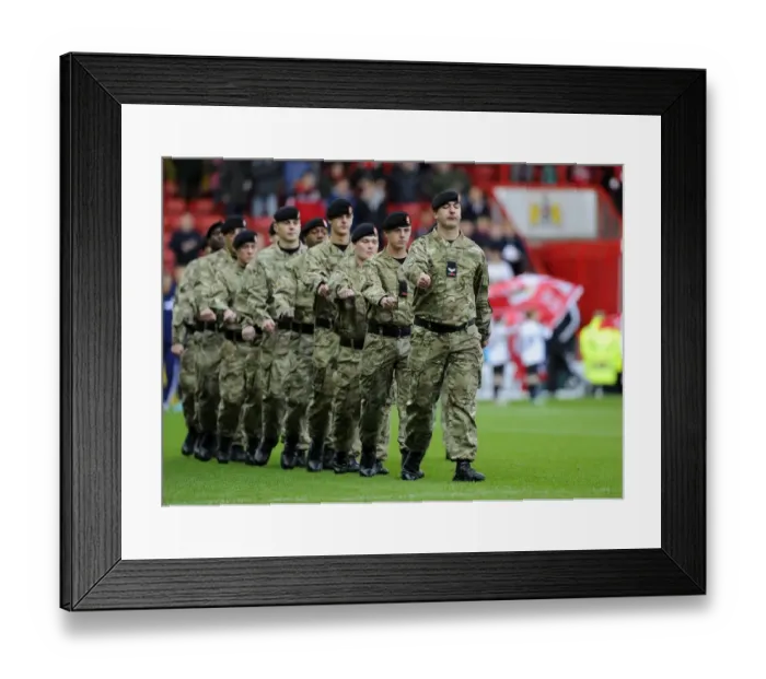Framed Print : Soldiers Lead Bristol City Out in FA Cup Match against Dagenham and Redbridge Framed Print : Soldiers Lead Bristol City Out in FA Cup Match against Dagenham and Redbridge