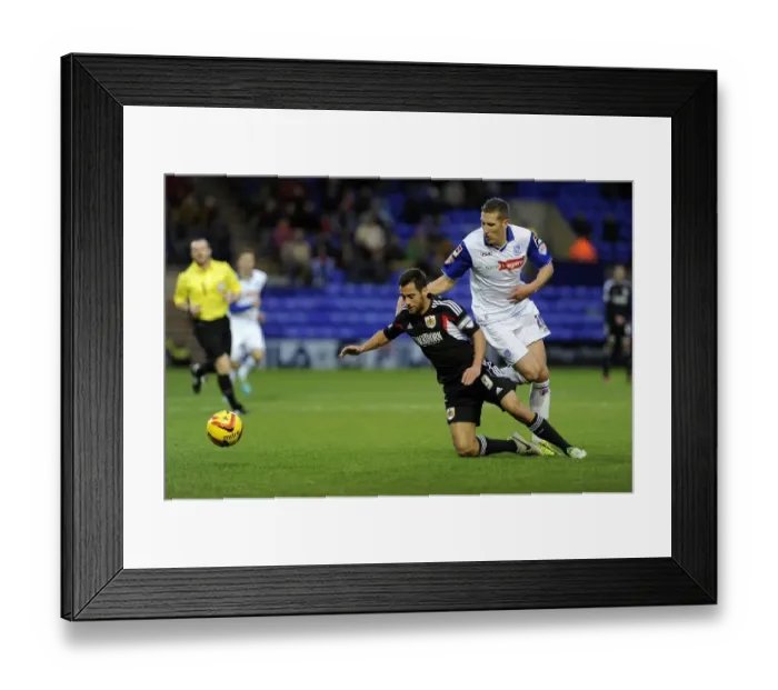Framed Print : Bristol City's Sam Baldock Tackled by Tranmere's Jim McNulty during Sky Bet League One Match Framed Print : Bristol City's Sam Baldock Tackled by Tranmere's Jim McNulty during Sky Bet League One Match