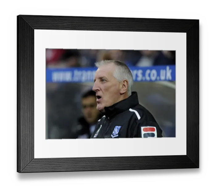 Framed Print : Ronnie Moore Leads Charge Against Bristol City at Prenton Park, November 2013