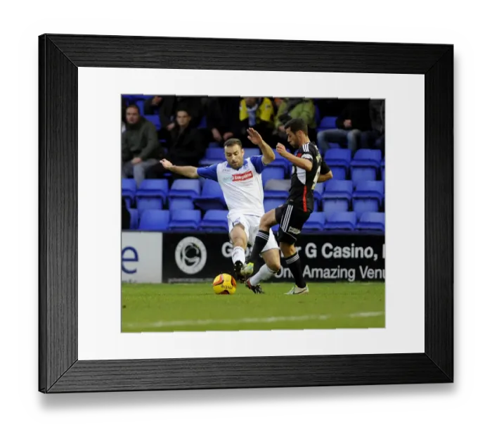Framed Print : Bristol City's Sam Baldock Faces Off Against Tranmere Defender, Sky Bet League One, 16th November 2013