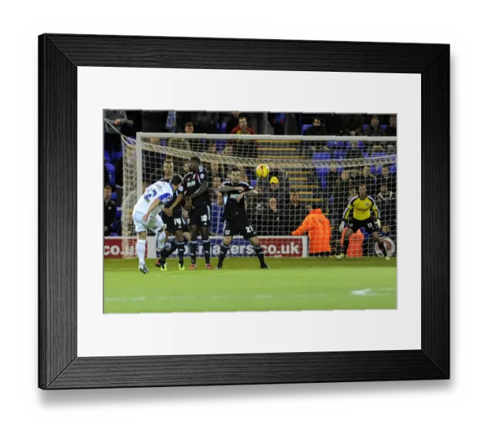 Framed Print : Jason Koumas Prepares to Take a Free Kick for Tranmere against Bristol City, Sky Bet League One, Prenton Park, 2013