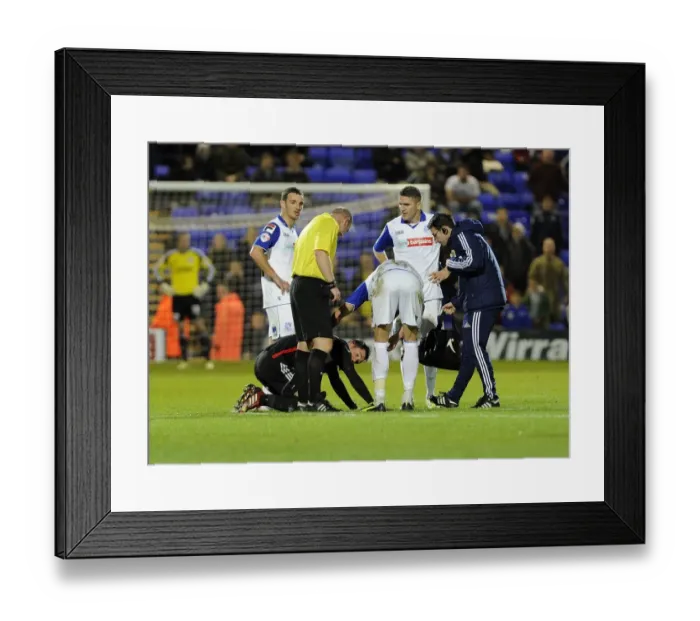 Framed Print : Bristol City's Greg Cunningham Suffers Injury in Tranmere v Bristol City Match, 16th November 2013 Framed Print : Bristol City's Greg Cunningham Suffers Injury in Tranmere v Bristol City Match, 16th November 2013