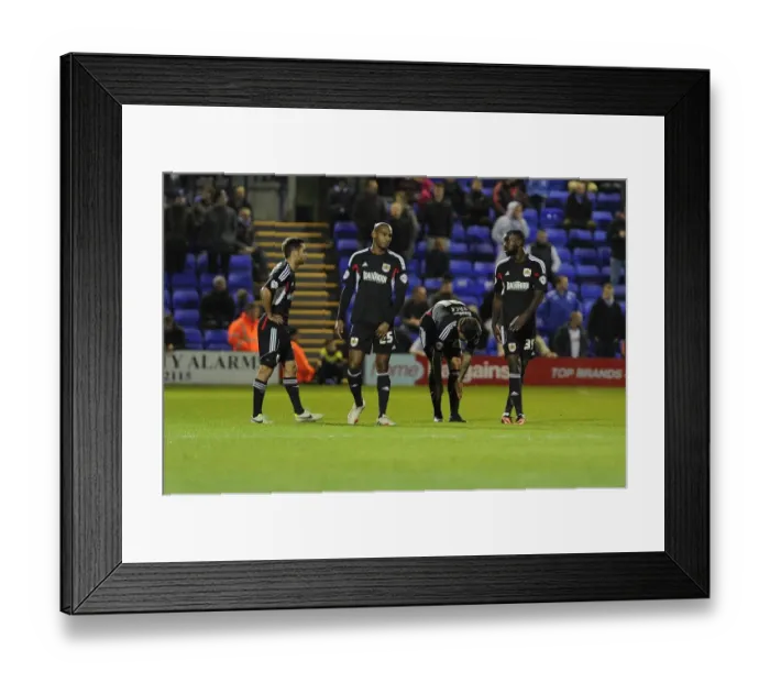 Framed Print : Bristol City Players Show Disappointment After Conceding a Goal Against Tranmere Framed Print : Bristol City Players Show Disappointment After Conceding a Goal Against Tranmere