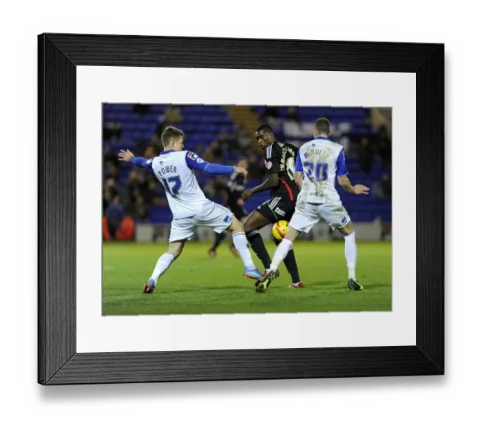 Framed Print : Intense Battle: Jay Emmanuel-Thomas Fights for Ball in Sky Bet League One Clash vs. Tranmere