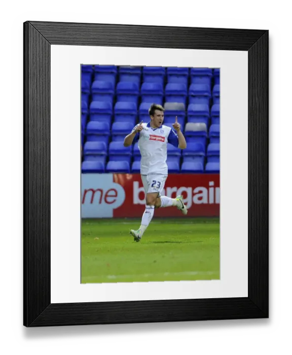 Framed Print : Liam Ridehalgh's Goal Celebration: Tranmere Rovers vs. Bristol City, Sky Bet League One, 16th November 2013