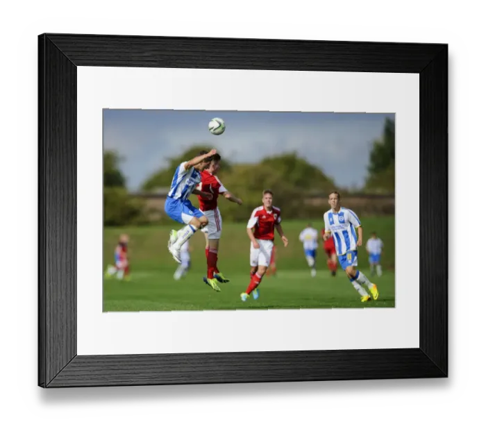 Framed Print : Bristol City U18's Jamie Horgan Scores Thrilling Headed Goal Against Brighton & Hove Albion U18s