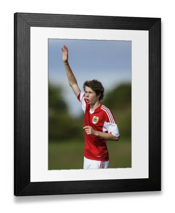 Framed Print : Bristol City U18's Tom Fry Celebrates - Bristol City U18 v Brighton & Hove Albion U18, 05 / 10 / 2013