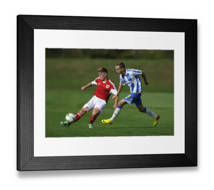 Framed Print : Clash of Young Prodigies: Withey vs Drew in Bristol City U18 vs Brighton & Hove Albion U18 Football Match Framed Print : Clash of Young Prodigies: Withey vs Drew in Bristol City U18 vs Brighton & Hove Albion U18 Football Match