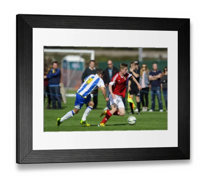 Framed Print : Intense Rivalry: Paice vs Hutchinson - Bristol City U18 vs Brighton & Hove Albion U18