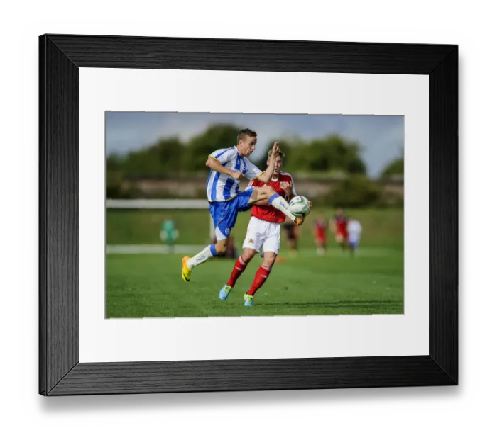 Framed Print : Clash of the Young Talents: Jordan Drew vs Ben Withey in Bristol City U18 vs Brighton & Hove Albion U18 Football Match