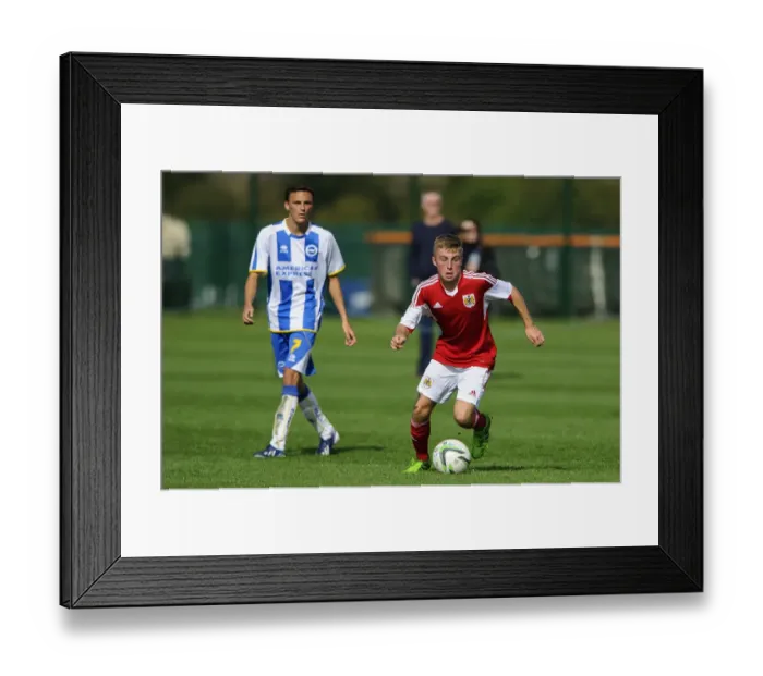 Framed Print : Joe Morrell: In Action for Bristol City U18 Against Brighton & Hove Albion - October 2013