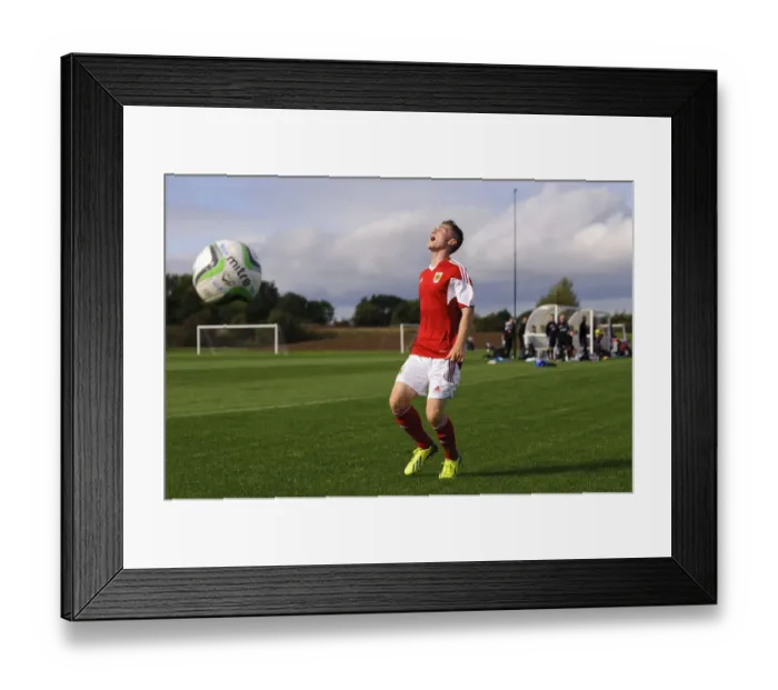 Framed Print : Frustration for Jamie Horgan: A Moment of Disappointment in the U18 Professional Development League Clash between Bristol City and Brighton & Hove Albion