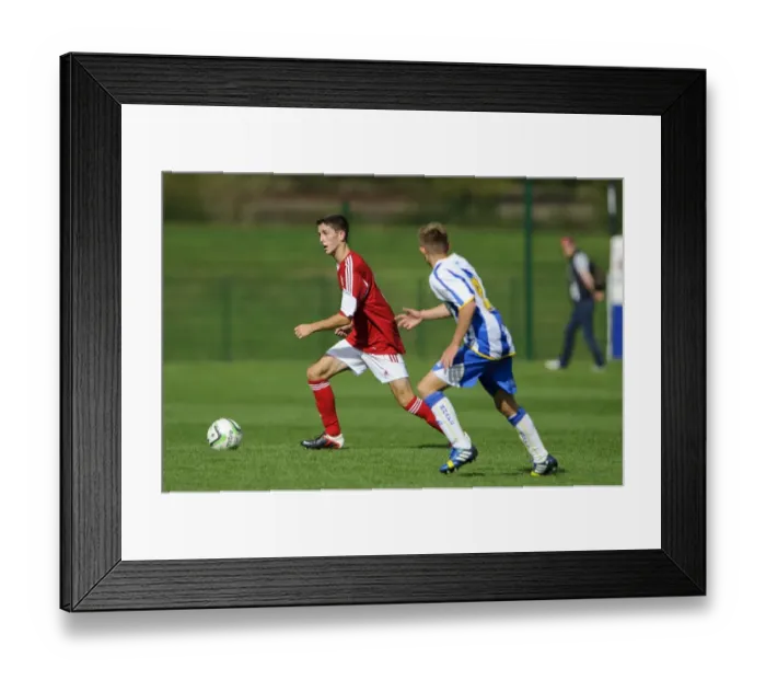 Framed Print : Action-Packed: Bristol City U18 vs Brighton & Hove Albion U18 - Young Stars Battle it Out on the Football Field Framed Print : Action-Packed: Bristol City U18 vs Brighton & Hove Albion U18 - Young Stars Battle it Out on the Football Field