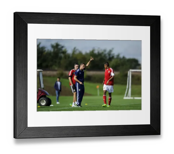 Framed Print : Bristol City U18 Manager Carlos Anton in Action during Match against Brighton & Hove Albion U18, October 2013