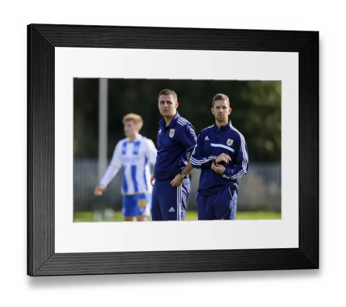 Framed Print : Bristol City U18s: Carlos Anton and Alex Russell Monitoring the Action against Brighton & Hove Albion U18s Framed Print : Bristol City U18s: Carlos Anton and Alex Russell Monitoring the Action against Brighton & Hove Albion U18s