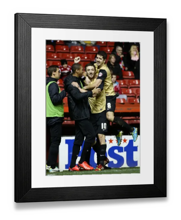 Framed Print : David Mooney's Goal: Leyton Orient Take the Lead over Bristol City