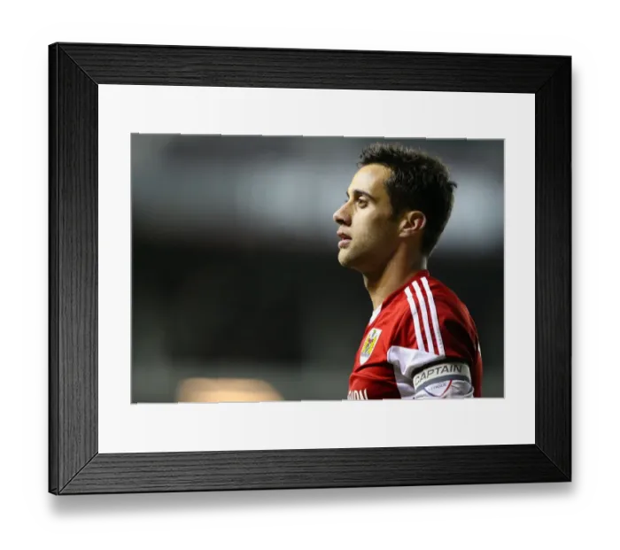 Framed Print : Bristol City's Dramatic Win: Sam Baldock Scores the Game-Winner Against Leyton Orient at Ashton Gate, November 2013