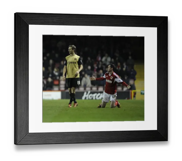 Framed Print : Bristol City's Greg Cunningham Reacts to Foul during Bristol City vs Leyton Orient, Sky Bet League One (November 2013)
