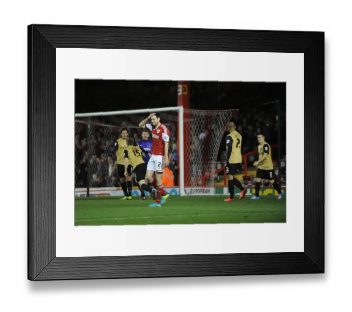 Framed Print : Bristol City's Brendan Moloney Reacts to Near-Miss Goal vs Leyton Orient (November 2013) Framed Print : Bristol City's Brendan Moloney Reacts to Near-Miss Goal vs Leyton Orient (November 2013)