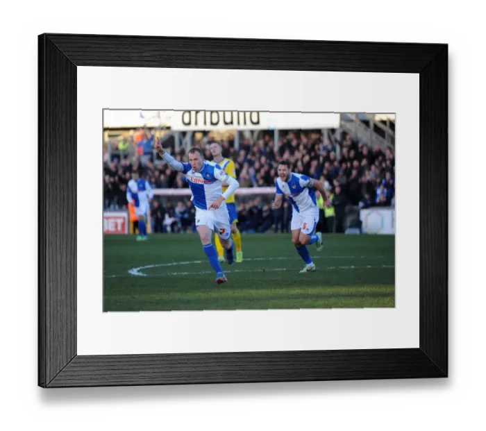 Framed Print : Bristol Rovers David Clarkson Celebrates Goal Against AFC Wimbledon, Sky Bet League Two, 2013 Framed Print : Bristol Rovers David Clarkson Celebrates Goal Against AFC Wimbledon, Sky Bet League Two, 2013