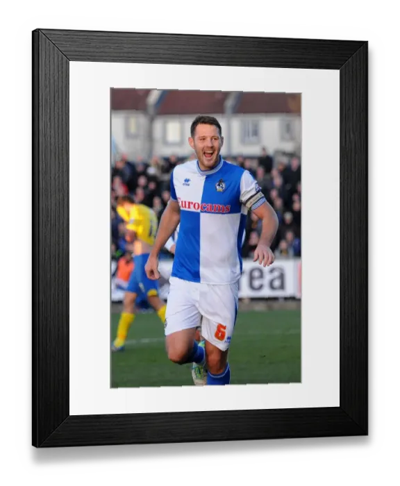 Framed Print : Tom Parkes Scores the Thrilling Winner for Bristol Rovers Against AFC Wimbledon, Sky Bet League Two, 2013