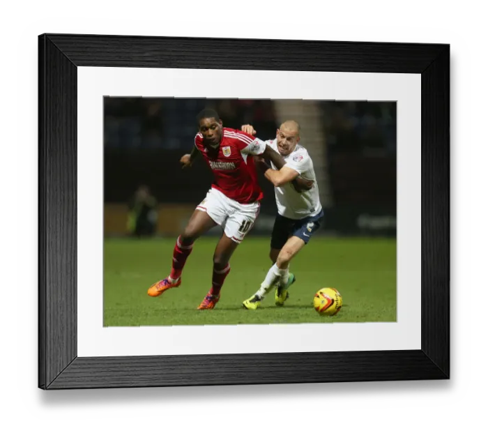 Framed Print : Battling Rivals: Jay Emmanuel-Thomas vs. Keith Keane in Preston North End vs. Bristol City Football Match, Sky Bet League One, 2013 Framed Print : Battling Rivals: Jay Emmanuel-Thomas vs. Keith Keane in Preston North End vs. Bristol City Football Match, Sky Bet League One, 2013