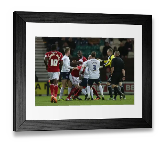 Framed Print : Brawl at Deepdale: Gallagher and Osborne Ejected in Preston North End vs. Bristol City Clash Framed Print : Brawl at Deepdale: Gallagher and Osborne Ejected in Preston North End vs. Bristol City Clash