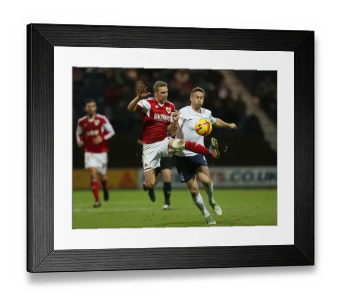 Framed Print : Battling Midfielders: Wagstaff vs Byrom in Preston North End vs Bristol City Clash Framed Print : Battling Midfielders: Wagstaff vs Byrom in Preston North End vs Bristol City Clash