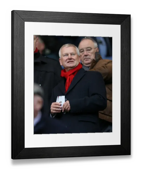 Framed Print : Steve Lansdown: Bristol City Chairman Amidst the Football Action at Deepdale (November 2013)